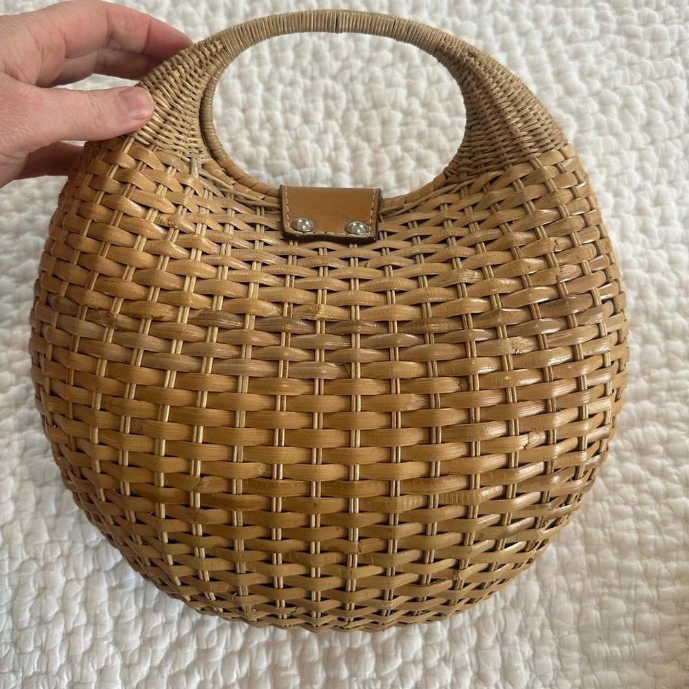 Kayu Ines wicker straw basket bag - Picture 3 of 10